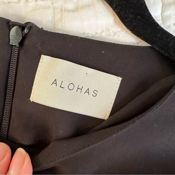 ALOHAS Exclesa - Black Midi Dress Large Long Sleeve - Picture 10 of 13